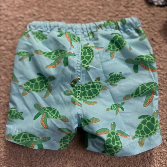 Baby Boden Green Turtle Swim Trunks - Picture 5 of 6